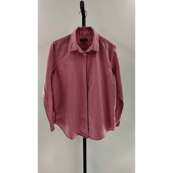 Quince Women 100% European Linen Long Sleeve Shirt Mauve Mist S - Picture 2 of 3